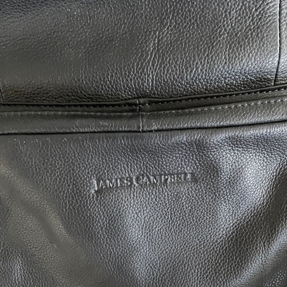 James Campbell Navy Blue Leather backpack - Picture 5 of 6